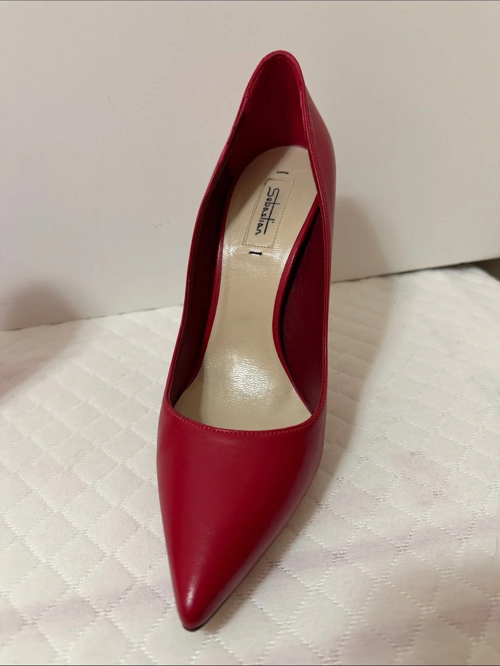Sebastian Milano Luxury Red Pointed-Toe Stiletto Pumps Size 8 NWOT